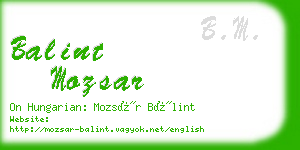 balint mozsar business card